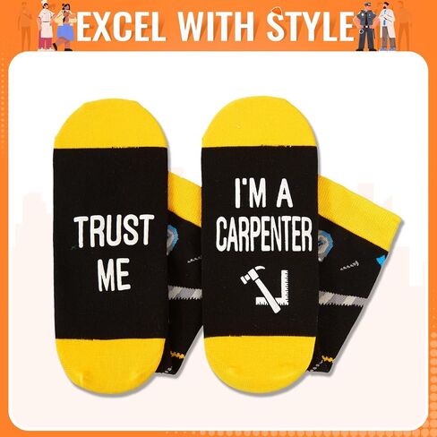 HAPPYPOP Chef Carpenter Gift Ideas - Funny Socks for Chefs, Bakers, Carpenters, Woodworker in Saudi Arabia