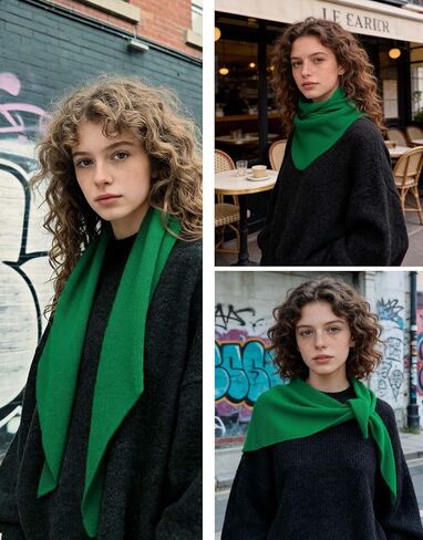 VENVSBEE 100% Wool Scarf for Women - Parisian Versatile Knit Triangle Wrap, Hooded Neck Gaiter & Headscarf in Saudi Arabia