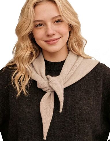 VENVSBEE 100% Wool Scarf for Women - Parisian Versatile Knit Triangle Wrap, Hooded Neck Gaiter & Headscarf in Saudi Arabia