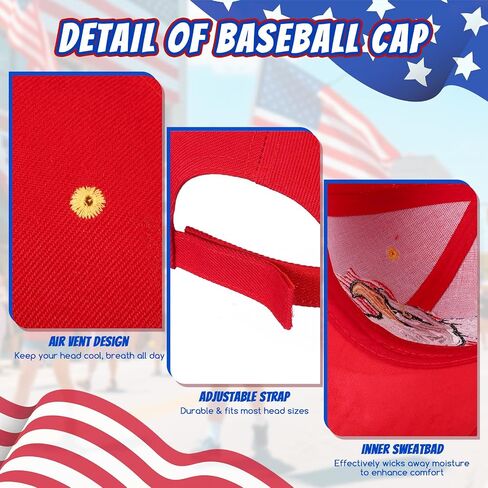 Unittype 4 Pack 250 Anniversary USA Hat, Patriotic Eagle USA Hat for Men Adjustable Patriotic American Flag Bald Eagle Baseball Caps for Men Women Vacations Fishing Hiking Camping, 250th Anniversary in Kuwait