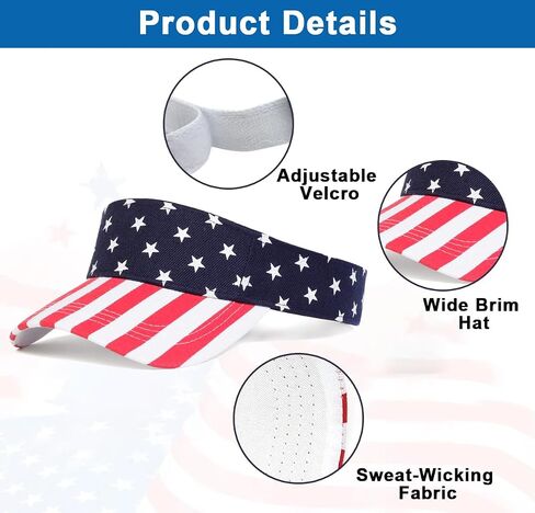 Structured Quick Visors for Women Men - Breathable Sun Protection Sports Visor for 4th of July in Kuwait