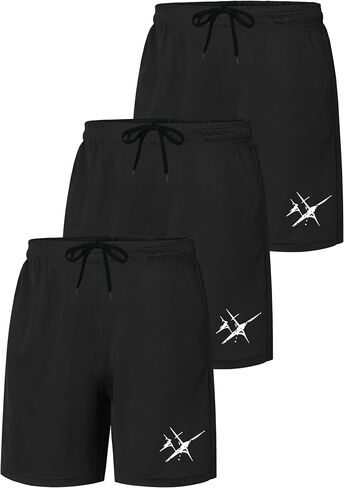 3 Pack Athletic Gym Mens Shorts Elastic Waistband Quick Dry with Pockets for Basketball Tennis Running Activewear in Saudi Arabia