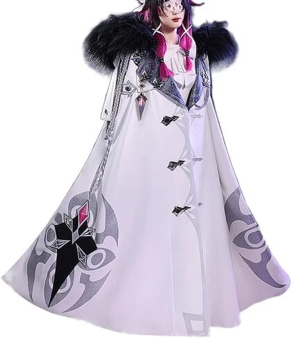 KIRA KIRA Genshin Columbina Cosplay Costume Doki-SR Game Genshin Fatui Harbinger Columbina Cloak Only Halloween Costume in Kuwait