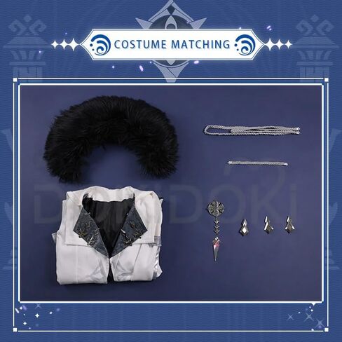 KIRA KIRA Genshin Columbina Cosplay Costume Doki-SR Game Genshin Fatui Harbinger Columbina Cloak Only Halloween Costume in Kuwait