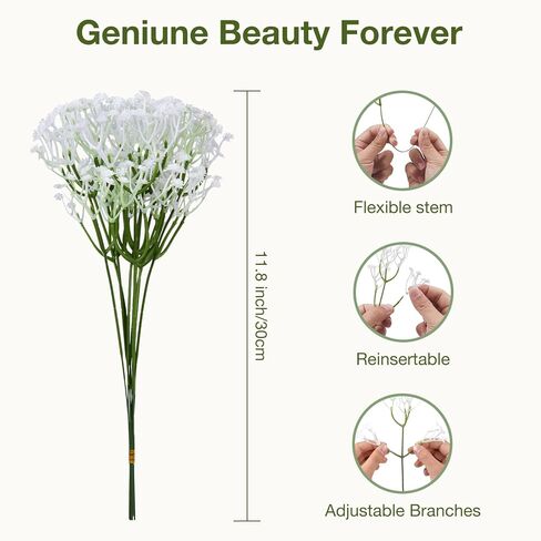 200 Pcs Babys Breath Artificial Flowers White Baby's Breath plastic Flowers Artificial Bulk,faux flowers,Real Touch Small Fake Flowers Baby Breath for Wedding Decor, Party, Home & Garden Decoration in Saudi Arabia