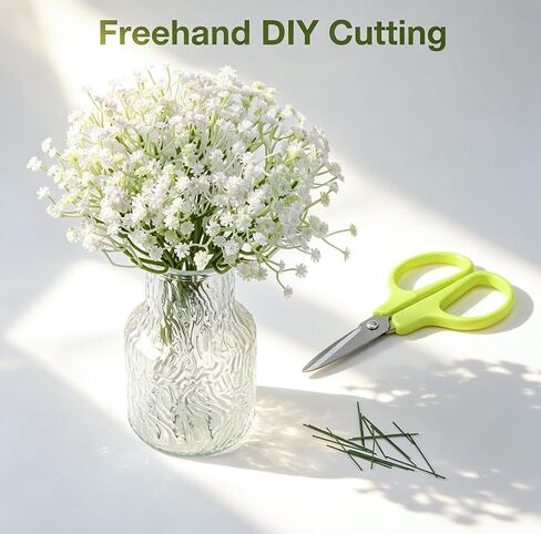 200 Pcs Babys Breath Artificial Flowers White Baby's Breath plastic Flowers Artificial Bulk,faux flowers,Real Touch Small Fake Flowers Baby Breath for Wedding Decor, Party, Home & Garden Decoration in Saudi Arabia