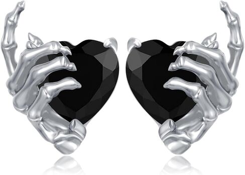 OHAYOO Skeleton Hand Earrings Skull Stud Earrings Gothic Earrings Goth Emo Punk Rock Gothic Jewelry for Men Women in Saudi Arabia