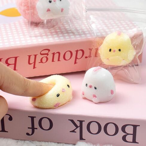 4 Pack Handmade Taba Squishy Fufu Soft Fidget Squeeze Toys, Stress Relief Sensory Toy, Chicken Squishies for Adults in Saudi Arabia