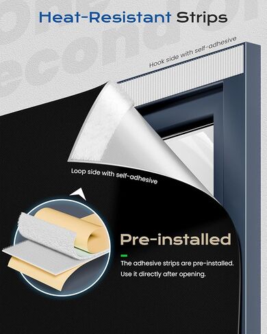G-WACK Blackout Curtains, No-Drill Blinds for Indoor Windows & Doors with Magnetic Snaps, Heat-Insulated Privacy Door Shades Window Blinds, 100% Blackout Roller Shades Window Cover (24" x 72",Black) in Saudi Arabia