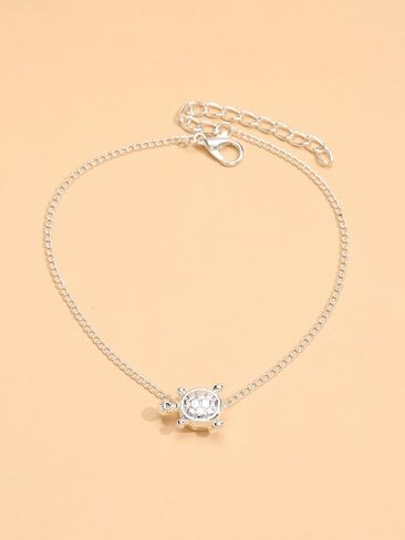 Silver Sea Turtle Anklet for Women, Adjustable Chain, Dainty Ocean-Inspired Beach Anklet in Kuwait