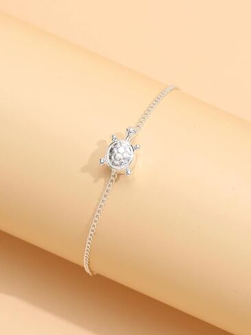 Silver Sea Turtle Anklet for Women, Adjustable Chain, Dainty Ocean-Inspired Beach Anklet in Kuwait