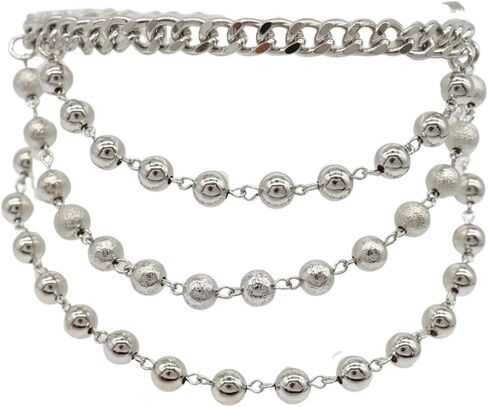 Trendy Fashion Jewelry Women Western Boot Bling Bracelet Silver Metal Chain Shoe Anklet Balls Wave Strands Charm 2PCS BC193 in Saudi Arabia