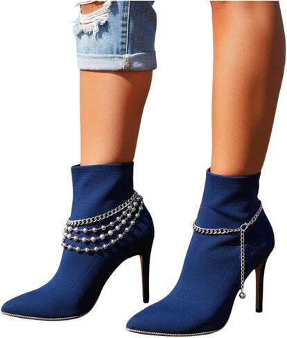 Trendy Fashion Jewelry Women Western Boot Bling Bracelet Silver Metal Chain Shoe Anklet Balls Wave Strands Charm 2PCS BC193 in Saudi Arabia