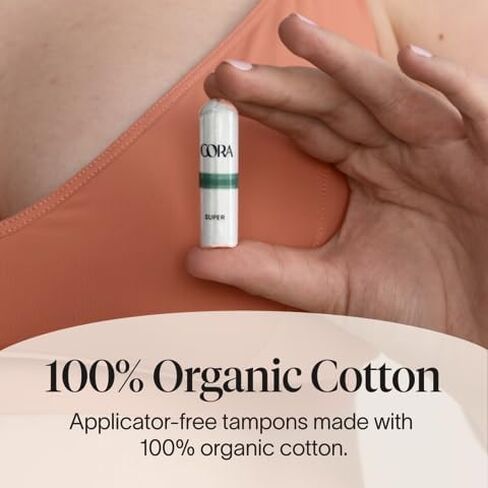 Cora Organic Cotton Non-Applicator Tampons Multipack (18 Regular, 18 Super Non-Applicator Tampons) in Saudi Arabia