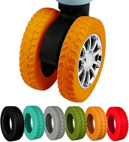 8 Pcs Luggage Wheel Covers,Silicone Protective Covers for 2-2.4" Suitcases Spinner Wheel,Upgraded Wear-Resistant, Silent, Shock Absorption Luggage Travel Accessories(Black) in Saudi Arabia