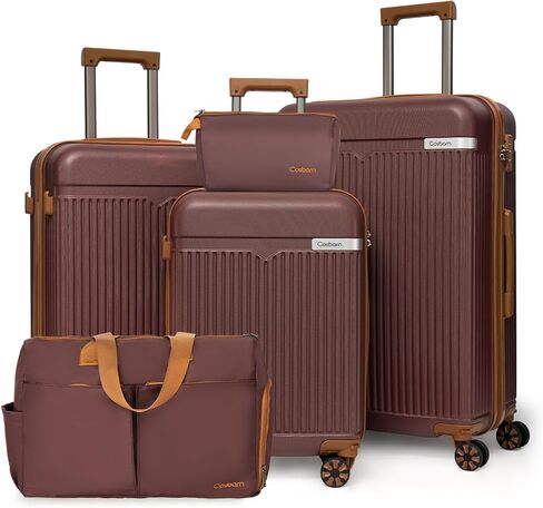Cosbarn Luggage Sets 5 Piece Suitcases with Wheels, ABS Hard Shell Suitcase with TSA Lock, Luggage with Removable Spinner Wheels, 20" Carry-On, 24"/28" Checked Luggage, Travel Luggage for Women & Men in Saudi Arabia