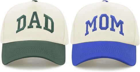 Mom and Dad Matching Hats for New Parents, Embroidered Adjustable 2026 Baseball Caps for Pregnancy Announcement, Baby Shower, Daily Wear in Saudi Arabia