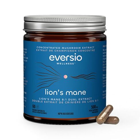 Eversio Wellness Organic Lion’s Mane Capsules – 8:1 Dual Extract, 500mg per Capsule, >35% Beta-Glucans – Fruiting Body Mushroom Supplement for Focus & Memory Support – 60 Vegan Capsules (Focus Now) in Saudi Arabia