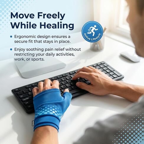 Thumb Wrist Ice Pack Wrap, Reusable Thickened Gel Pad with Long-Lasting Hot Cold Therapy for Carpal Tunnel Relief, Arthritis Pain, Post-Workout, Post-Surgery & Computer Overuse Recovery, Blue, S/M in Saudi Arabia