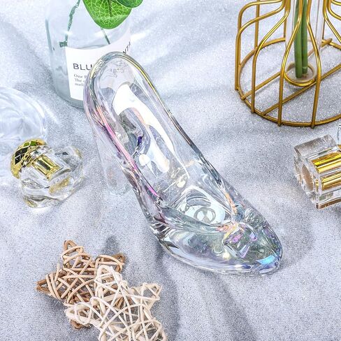 Cinderella Glass Slipper - Colorful Crystal Glass Shoe, Ideal for Cinderella Party, Girls Birthday Gift, Wedding Centerpiece, Princess Bedroom Decor, Cake Top Decor in Saudi Arabia