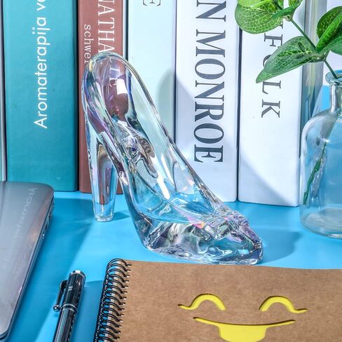 Cinderella Glass Slipper - Colorful Crystal Glass Shoe, Ideal for Cinderella Party, Girls Birthday Gift, Wedding Centerpiece, Princess Bedroom Decor, Cake Top Decor in Saudi Arabia