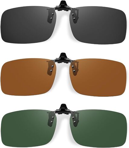 Polarized Clip On Sunglasses for Men Women, Flip Up Fit Over Glasses for Sports Fishing Driving Hiking Cycling in Saudi Arabia