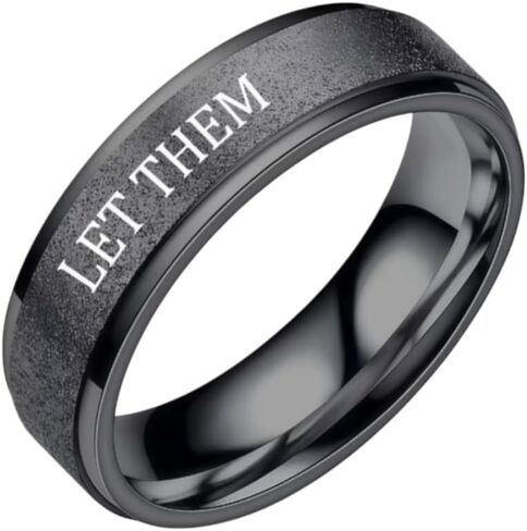 Inspirational Anxiety Relief Fidget Spinner Stackable Finger Rings for Women Men Just Breathe Let Them for Women Men Jewelry Dull Polish Titanium Steel Birthday Wedding in Saudi Arabia