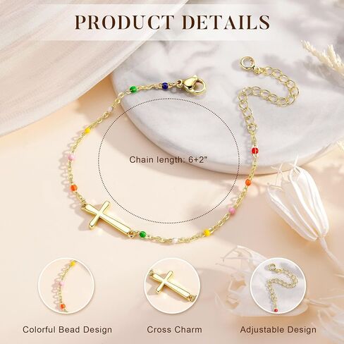 IEFLIFE 2026 Graduation Gifts for Girl - 14K-Gold-Plated Cross Bracelet Gift for Women Girls, Kindergarten Preschool Graduation Gifts for Girl, Class of 2026 5th 6th 7th 8th Grade Gift Bracelet Jewelry in Saudi Arabia