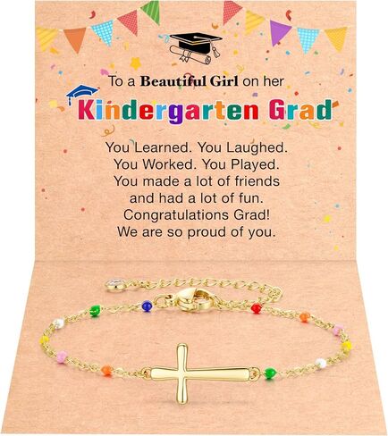 IEFLIFE 2026 Graduation Gifts for Girl - 14K-Gold-Plated Cross Bracelet Gift for Women Girls, Kindergarten Preschool Graduation Gifts for Girl, Class of 2026 5th 6th 7th 8th Grade Gift Bracelet Jewelry in Saudi Arabia