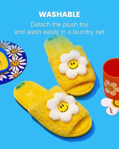 wiggle wiggle Washable House Slippers, Cute Soft Fuzzy Plush Home Slip-On, Cozy Bedroom Indoor Shoes for Women & Men – Smile We Love in Saudi Arabia