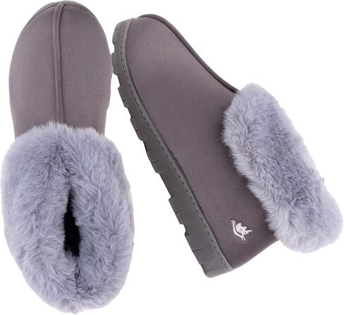 Women's Micro Suede Faux Fur Fleece Lined 80-D High-Density Memory Foam Winter Slipper Bootie Breathable House Shoes Non Skid Indoor Outdoor Sole in Saudi Arabia