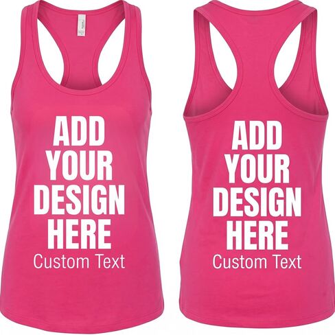 Custom Racerback Tank Tops for Women and Men, Personalized Workout Gym Tank Top, Create Your Own Tank with Logo, Photo, Text or Image, Fitness, Yoga, Summer Beach Athletic Tanktop for Adults in Saudi Arabia