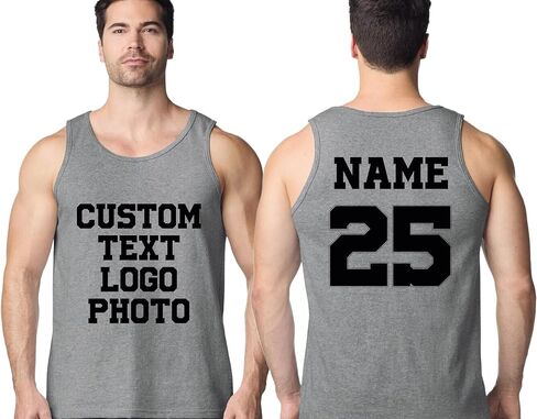 Custom Racerback Tank Tops for Women and Men, Personalized Workout Gym Tank Top, Create Your Own Tank with Logo, Photo, Text or Image, Fitness, Yoga, Summer Beach Athletic Tanktop for Adults in Saudi Arabia