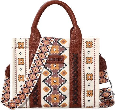 Boho Shoulder Handbag Purse with Zipper for Women, Small Trendy Western Style Aztec Top-Handle Tote Crossbody Bag with Adjustable Shoulder Strap for Ladies in Saudi Arabia