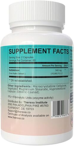Nattokinase 10800 FU - Enzyme Activity with Ultimate Nattokinase Supplement, Enteric-Coated Capsules Aiding Digestion & Assisting Absorption - 120 Capsules in Saudi Arabia