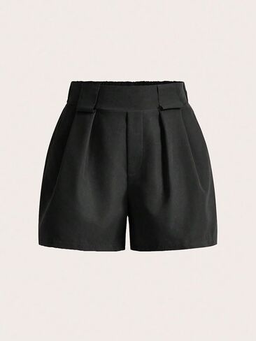 Women's High Waisted Wide Leg Shorts with Belt, Pleated Casual Dress Shorts in Kuwait