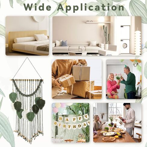 Oqqlin Green Macrame الجدار شنقا، 15.7 × 29.9 بوصة بوهو ورقة جدار ديكور نسيج حكيم الأخضر المنسوجة يدويا يترك زخارف الريش لغرفة النوم، غرفة المعيشة، الحضانة، شقة in Kuwait