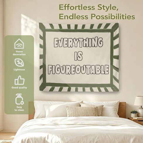 KSDUT Inspirational Wall Tapestry, Everything Is Figureoutable Motivational Tapestry Wall Hanging for Bedroom, Positive Affirmations Hanging Decor for Home Living Room Office, 50x60 Inch in Saudi Arabia