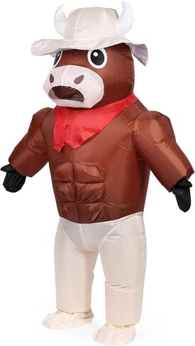 Muscle Bison Inflatable Costume Buffalo Blow Up Suit Cow Costume Adults Suitable for Halloween Christmas Party in Kuwait