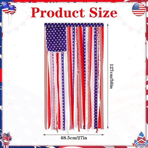 4th of July Decorations - Vintage American Rag Flag Banner 4 x 2.3 Ft - Patriotic Stars Stripes Ribbon Flag for Independence Memorial Day, 250th Anniversary, Door Wall Yard Indoor Outdoor Decor in Kuwait