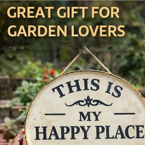 1PCS Funny Garden Metal Sign -"This Is My Happy Place Don't Fxxk It Up" Vintage Decor, This Is My Happy Place – Funny Metal Sign, Welcome to Wall, Transform Your Garden of Art (8 * 8in) in Saudi Arabia