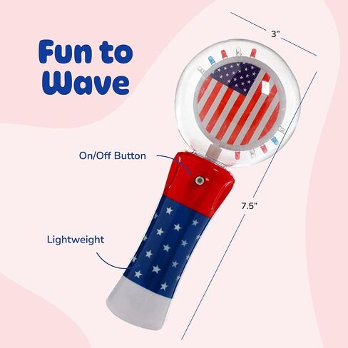 ArtCreativity 7.5 Inch Light Up Patriotic Magic Ball Toy Wand for Kids, Batteries Included, Flashing LED Light Up Spinner Toy for Boys and Girls, Birthday Party Favor in Saudi Arabia