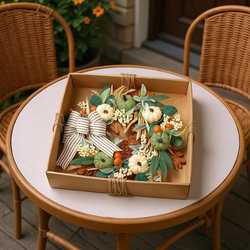 22in Fall Wreaths for Front Door, Large Autumn Door Wreath with Bow Pumpkin Autumn Wreath Decorations, Artificial Leaves Wreaths for Indoor Outdoor Home Porch Thanksgiving Farmhouse in Saudi Arabia