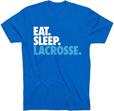 تي شيرت أكل النوم لاكروس | Lax Tees بواسطة ChalkTalk Sports | ألوان متعددة | أحجام الشباب والكبار in Kuwait