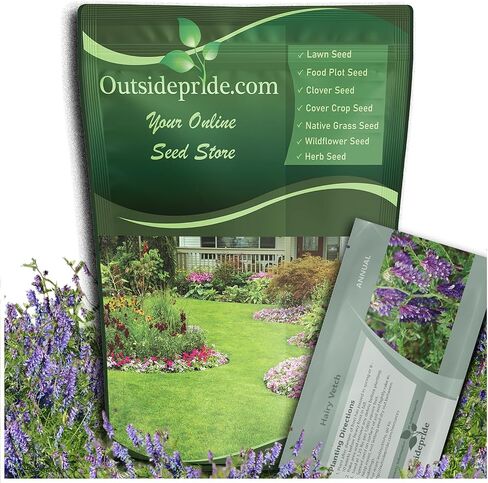 بذور المحاصيل ذات الغطاء الشعري من Outsidepride - 1 رطل تتحمل البرد، هاردي في الشتاء - مثالية لتحسين التربة والمراعي الخضراء وأعلاف القش والماشية - بذور حديقة صديقة للملقحات، غطاء أرضي in Kuwait