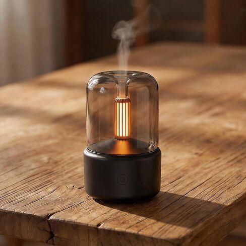 LONCIN Essential Oil Diffuser, 120ml Aromatherapy Diffuser with Auto Shut-Off Function, Ultrasonic Diffusers for Essential Oils, Cool Mist Humidifier with Warm Lights, for Home & Office in Saudi Arabia