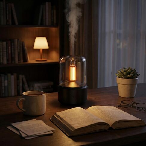 LONCIN Essential Oil Diffuser, 120ml Aromatherapy Diffuser with Auto Shut-Off Function, Ultrasonic Diffusers for Essential Oils, Cool Mist Humidifier with Warm Lights, for Home & Office in Saudi Arabia