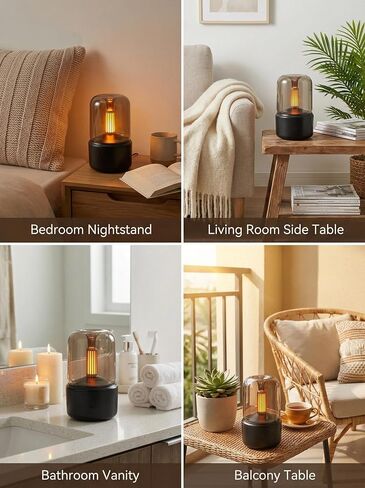 LONCIN Essential Oil Diffuser, 120ml Aromatherapy Diffuser with Auto Shut-Off Function, Ultrasonic Diffusers for Essential Oils, Cool Mist Humidifier with Warm Lights, for Home & Office in Saudi Arabia