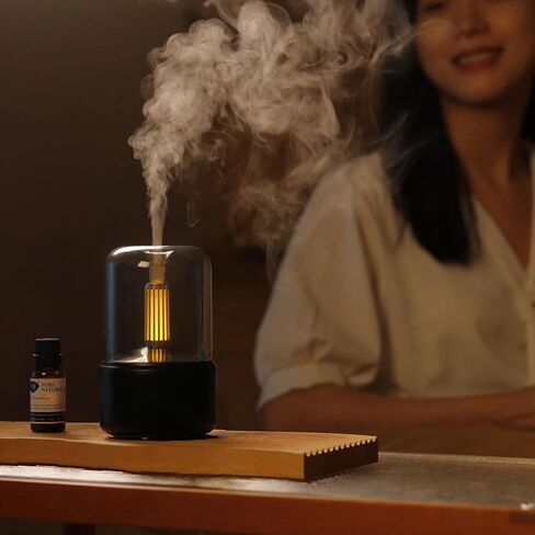 LONCIN Essential Oil Diffuser, 120ml Aromatherapy Diffuser with Auto Shut-Off Function, Ultrasonic Diffusers for Essential Oils, Cool Mist Humidifier with Warm Lights, for Home & Office in Saudi Arabia