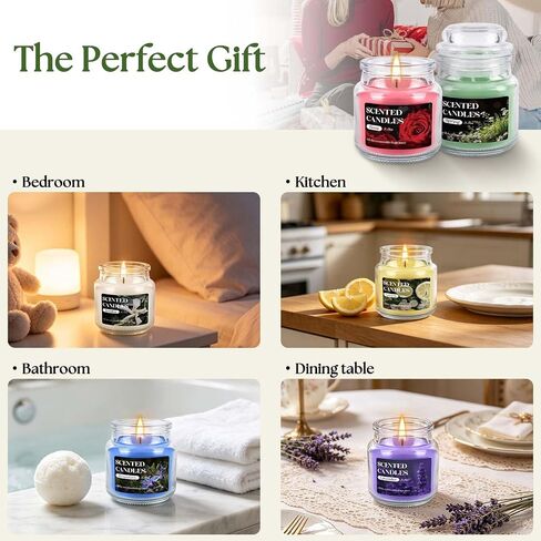 12-Pack 3.5oz Scented Candles Gift Set - Natural Soy Wax, Cotton Wick Aromatherapy Candles, Six Different Fragrances for Home Decor & Perfect Summer Gifts. in Saudi Arabia